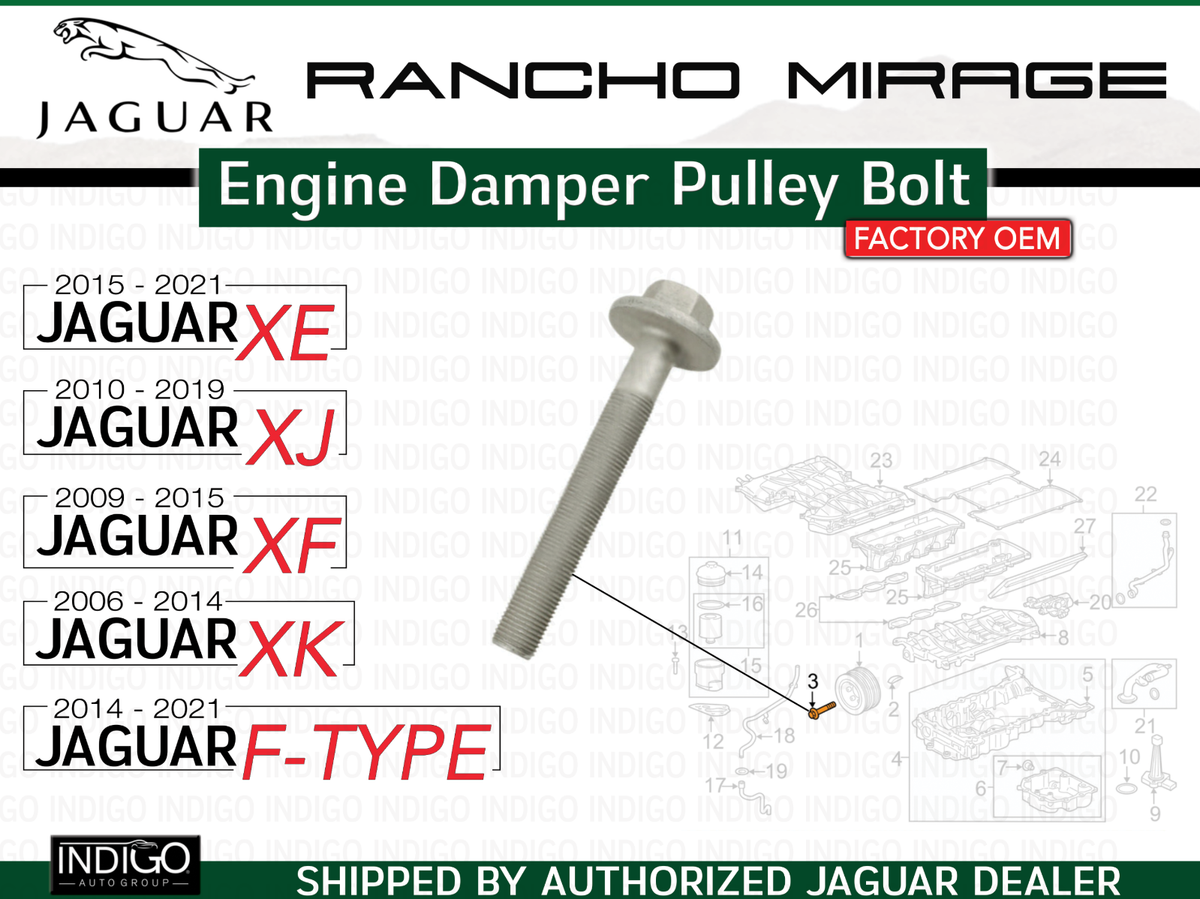 JAGUAR OEM 10-18 XJ 5.0L-V8 Engine-Damper Pulley Bolt AJ811490 | eBay
