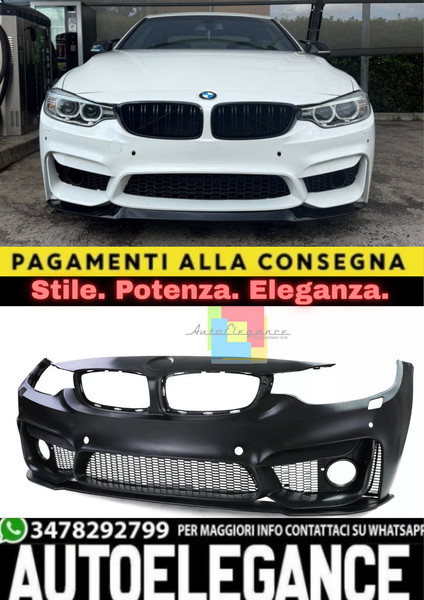 0318🔥PARAURTI Anteriore Look M4 Con Splitter Abs Per Bmw Serie 4 F32 F33🔥-image