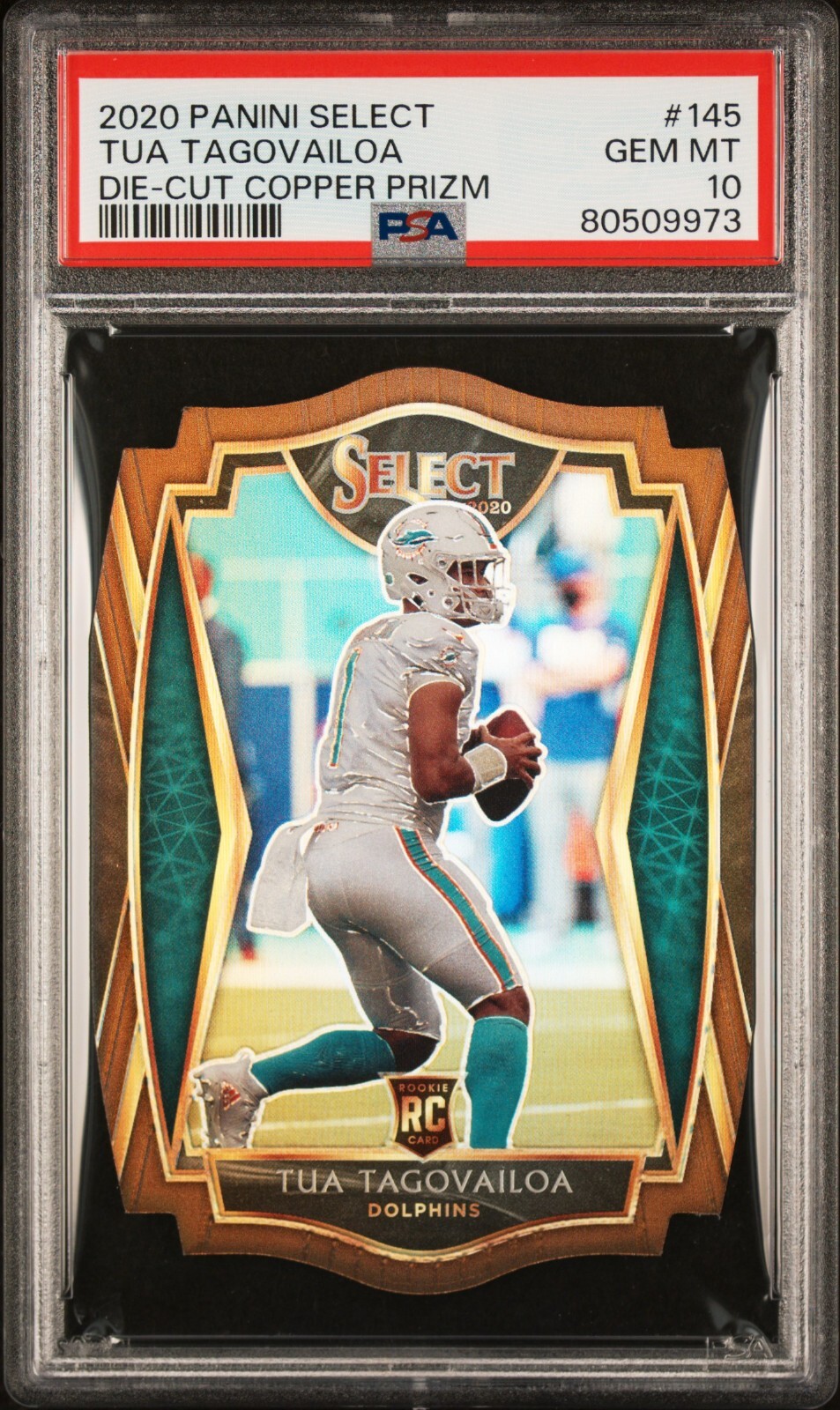 TUA TAGOVAILOA 2020 SELECT #145 DIE CUT COPPER PRIZM RC #150/355 SP! PSA 10 GEM!