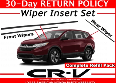 🔥 OEM Honda CR-V Front and Rear Wiper Rubber Insert Set 2017-2022 Inserts CRV - Imagen 1 de 2