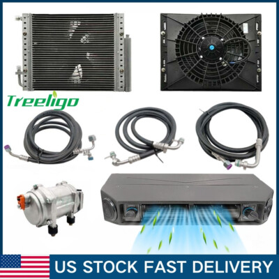 12V Underdash Truck RV Air Conditioner Electric AC Compressor Unit Kit ...
