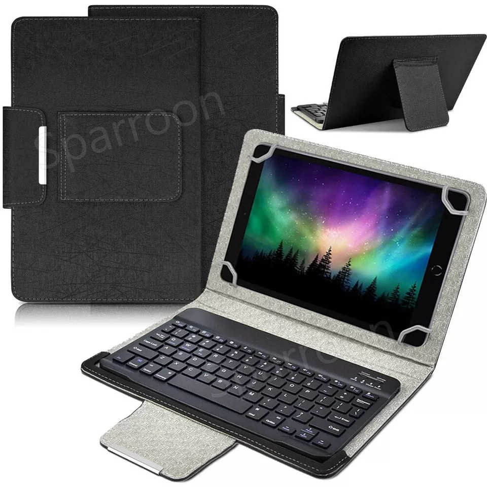 10" 10.1" inch Universal Bluetooth Keyboard Case Cover For IOS Android Tablet PC - Image 3 of 4