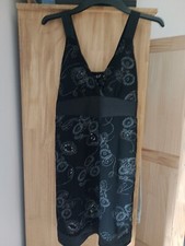 Womens Ladies Girls Black Evening Dress Short Size UK S/M