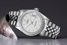 31 mm Rolex Datejust Silver Index Dial Diamond Bezel Stainless Steel Watch