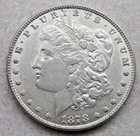 1878 7TF REV78 AU MORGAN SILVER DOLLAR 90% $1 COIN