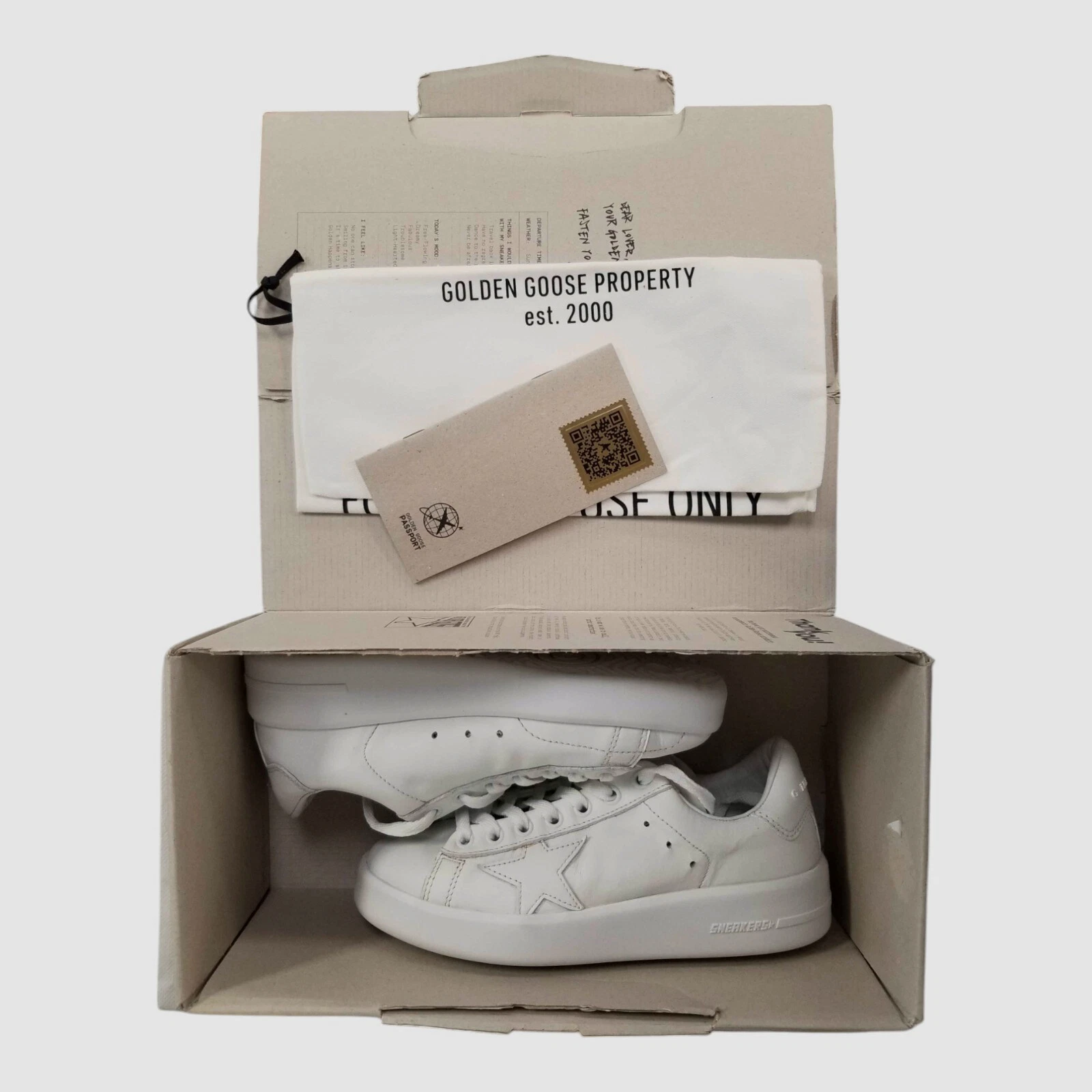 GOLDEN GOOSE Gol Goose scarpe sneakers basse stringate donna bianche pura stella taglia 36