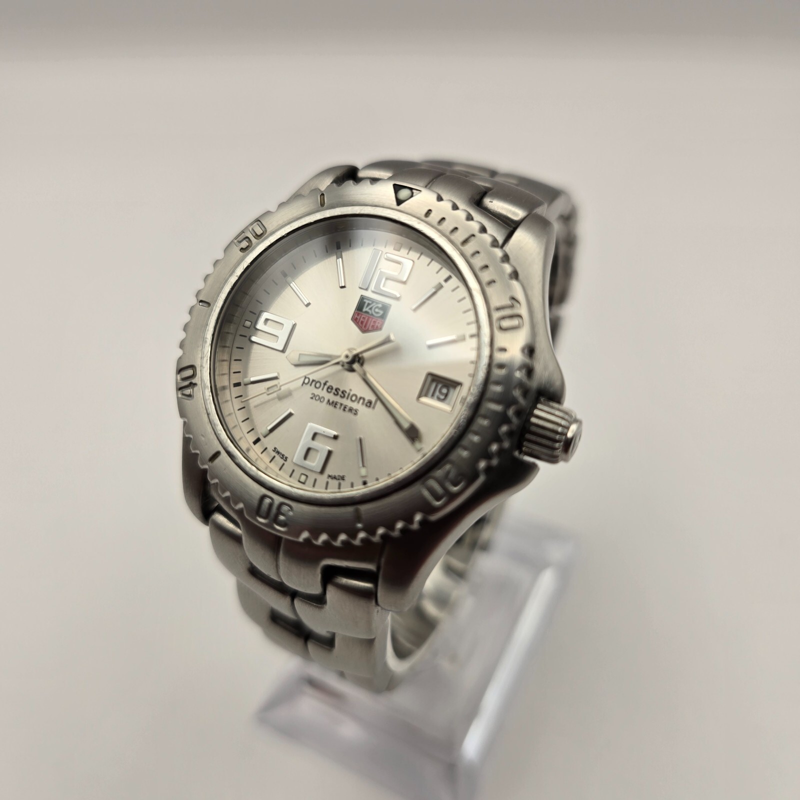 SWISS TAG HEUER LINK WT1212 ST.STEEL QUARTZ MENS WATCH WITH DATE INDICATOR & BOX