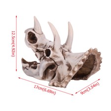 Resin Dinosaur Triceratops Skull Model Simulated Skeleton Home Office Display US