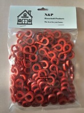 100 Red, Extra Strong Gutter  Hooks/Clips for Christmas, Xmas & String Lights