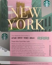 2019 STARBUCKS NEW YORK GIFT CARD #6168 NO VALUE MINT