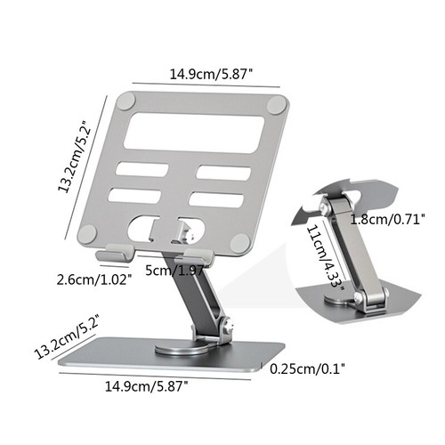 Adjustable Desktop Tablet Phone Holder Universal Laptop Pad Riser Bracket 360° - Photo 8/10