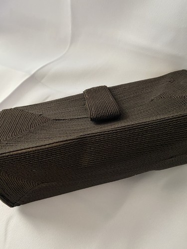 Borsa da sera vintage anni '50 marrone cioccolato frizione - Foto 23 di 24