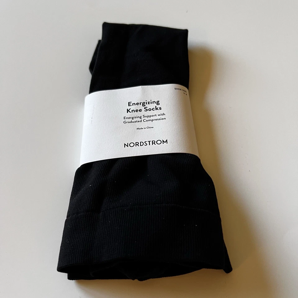 PANTALÓN ENERGIZANTE NORDSTROM CALCETINES HASTA LA RODILLA COMPRESIÓN GRADUADA NEGRO S/M 5-8 NUEVO CON ETIQUETAS Foto 2 de 4