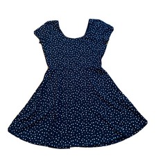 Forever 21 Juniors Dress Fit Flare Stretch Summer Polka Dot Black size Medium