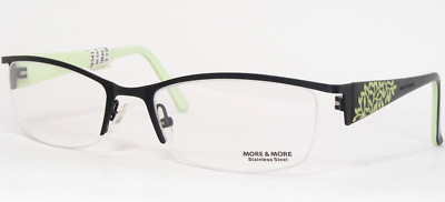 MORE & MORE 52100 Matte Black /Mint Green UNIQUE EYEGLASSES 53-18-130mm Germany