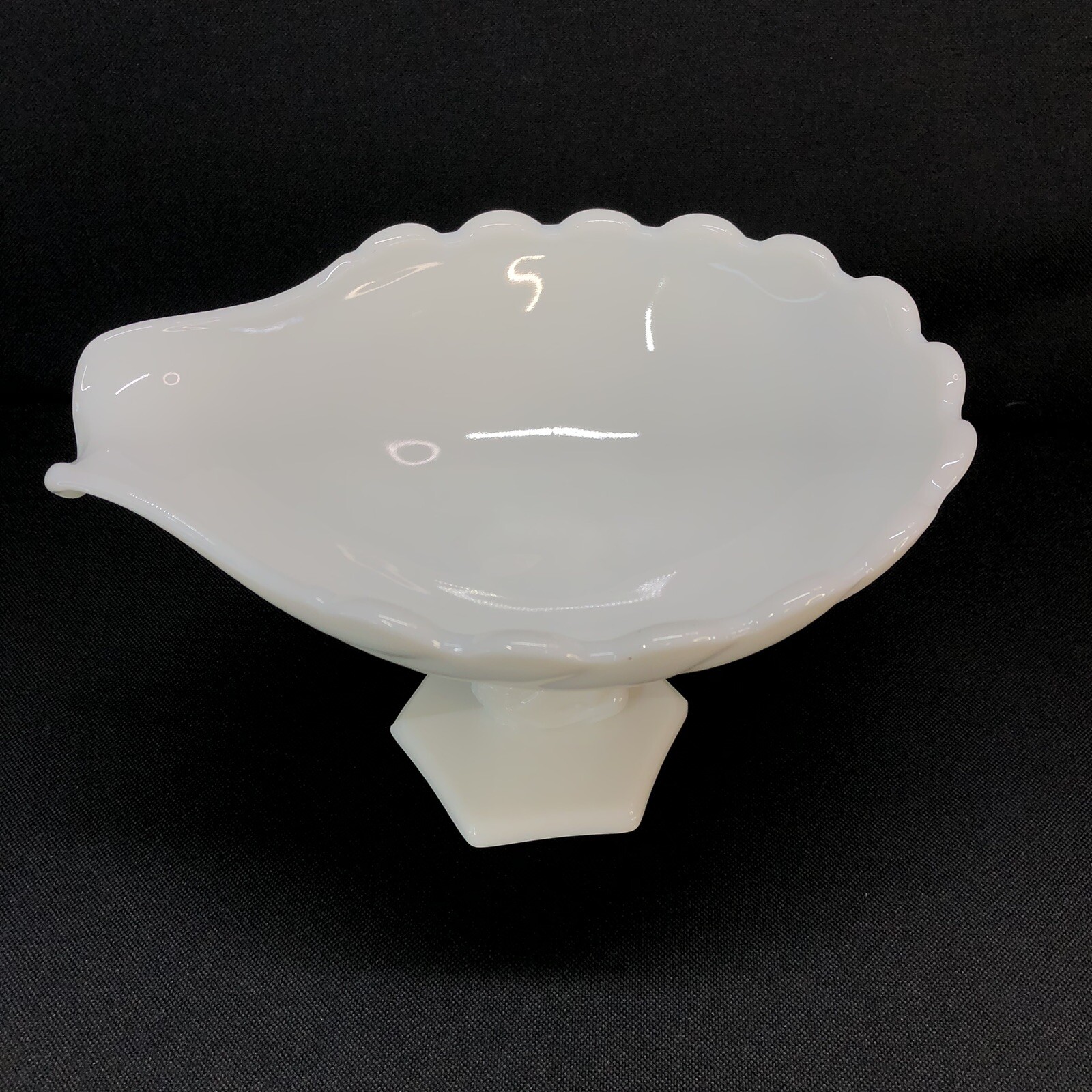 Westmoreland Milk Glass Shell Bowl Dolphin Pedestal Compote Vtg White Glass eBay