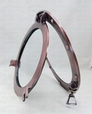 Porthole Mirror 12" Aluminum Copper Antique - Nautical Maritime Port Hole Decor