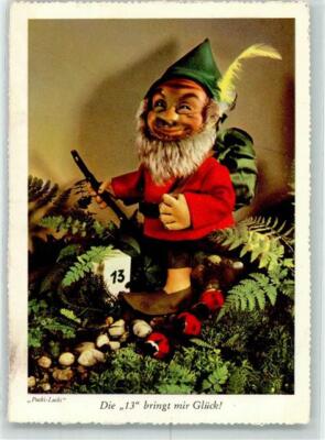 39648844 - Die 13 bringt mir Glueck Wanderer Marienkaefer Pucki-Lucki Zwerg