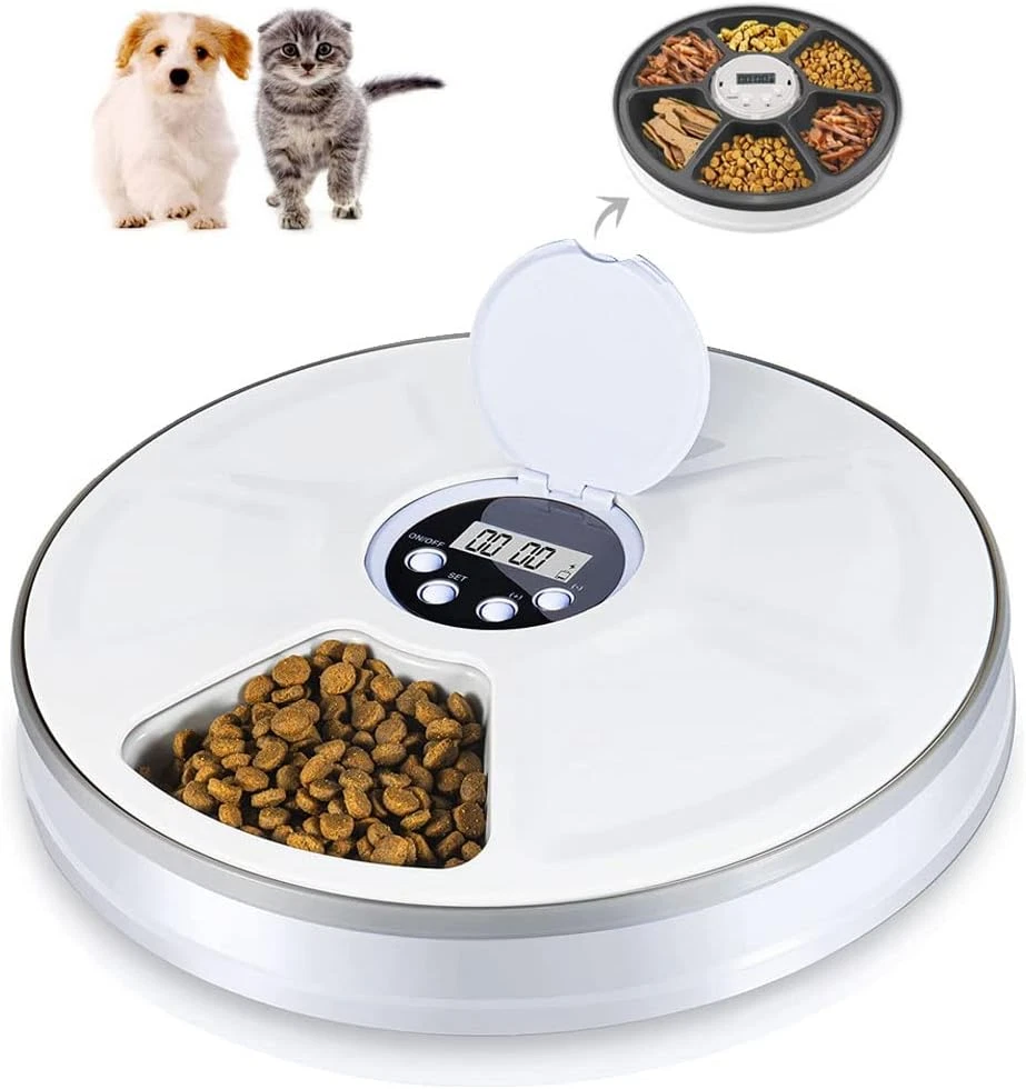 Lentek Meal Automatic Pet Feeder With Voice Message, White,