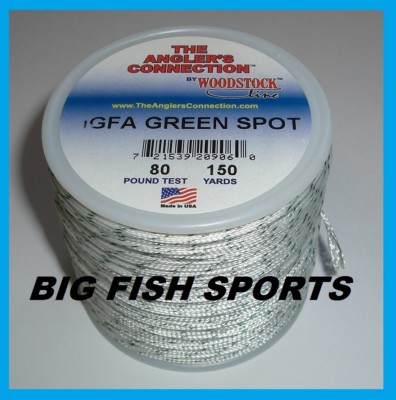 WOODSTOCK BRAIDED DACRON IGFA Fishing Line Green Spot 80lb-150yd FREE USA SHIP!