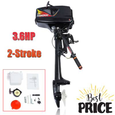 2-Stroke 3.6HP Gas Trolling Motor Water Cooling CDI Ignition Boat Engine HANGKAI