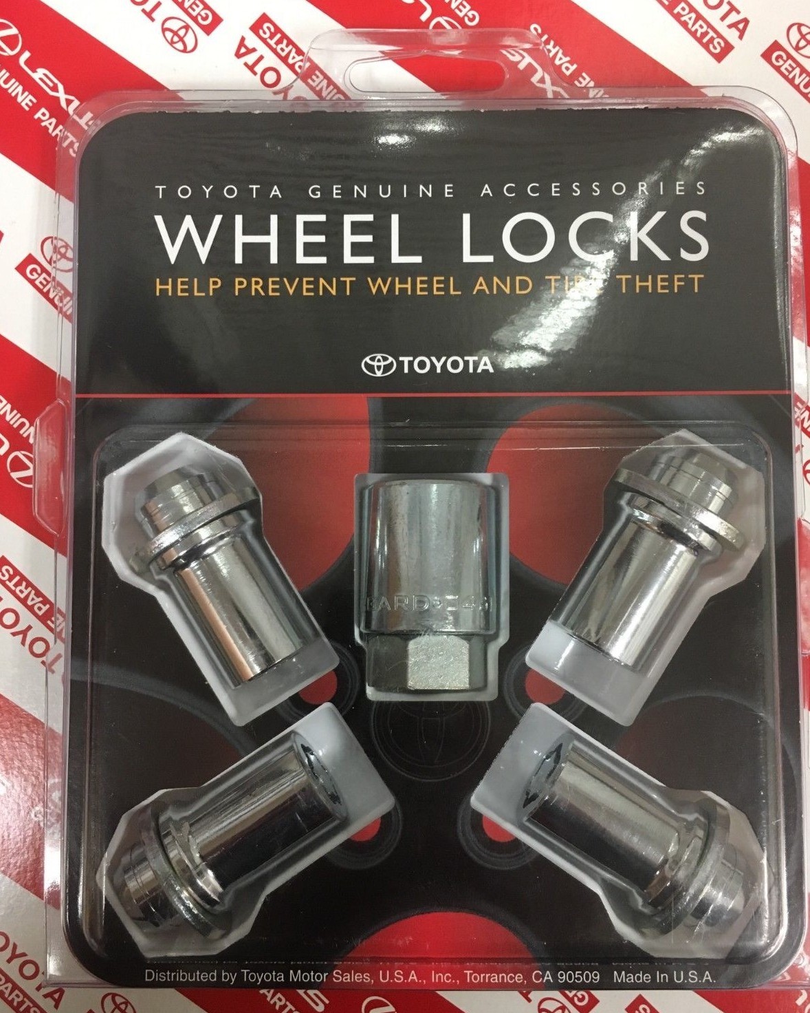 TOYOTA TALL ALLOY WHEEL LOCKS GENUINE OEM ACCESSORY NEW FAST SHIP 00276