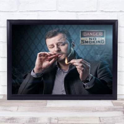 Danger Creative Edit Edited Bomb Conceptual Fire Matches Man Wandkunstdruck