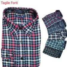 Camicia Flanella Uomo taglie forti boscaiolo invernale botton down Taschino