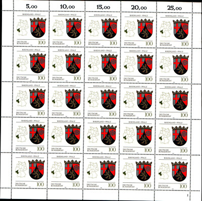 9g) GERMANY BRD 1993 Coat of Arms of the Provinces 5 V.-MNH** complete set in sheets 