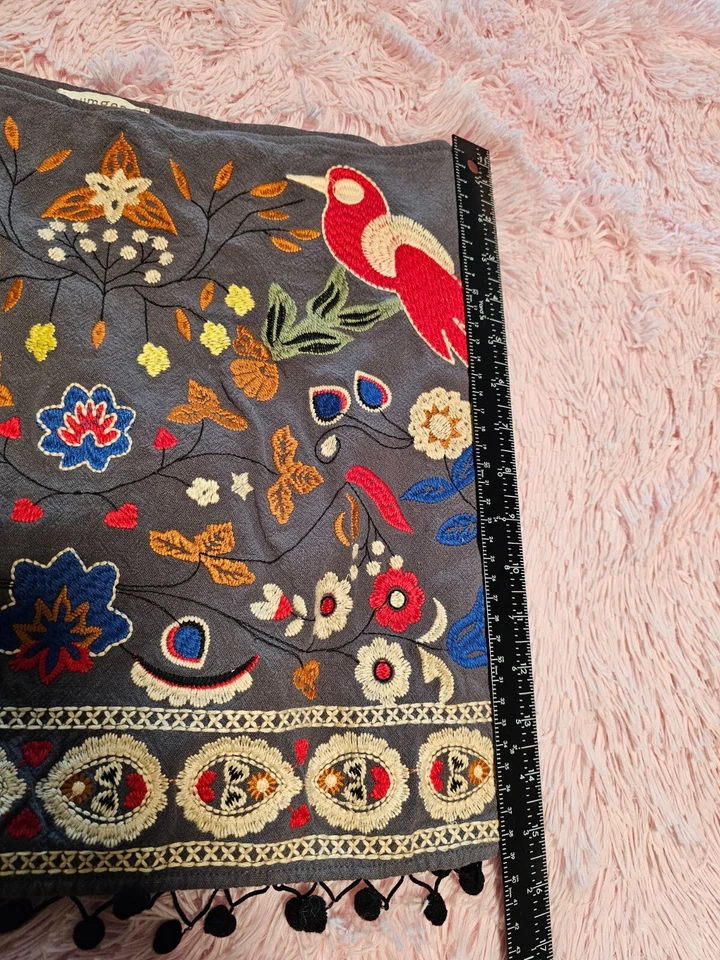 Minifalda Umgee By ANTROPOLOGIE Algodón Bordado Floral Línea A Talla M Foto 2 de 4