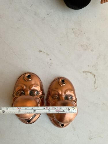 Set 2 Of Antique Brass Door Knob, Old Grandpa With Glasses, Very Unique - Picture 15 of 19