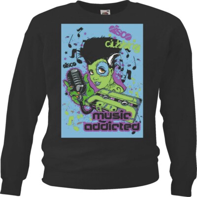 Sweatshirt DISCO MUSIK DJ CLUB TECHNO JAZZ FUNKY SOUL TRANCE FESTIVAL HOUSE