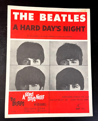 CLEAN-The Beatles A Hard Day s Night Sheet Music 1964 3657