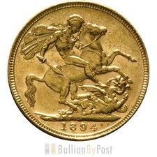 1894 Gold Sovereign - Victoria Old Head - London