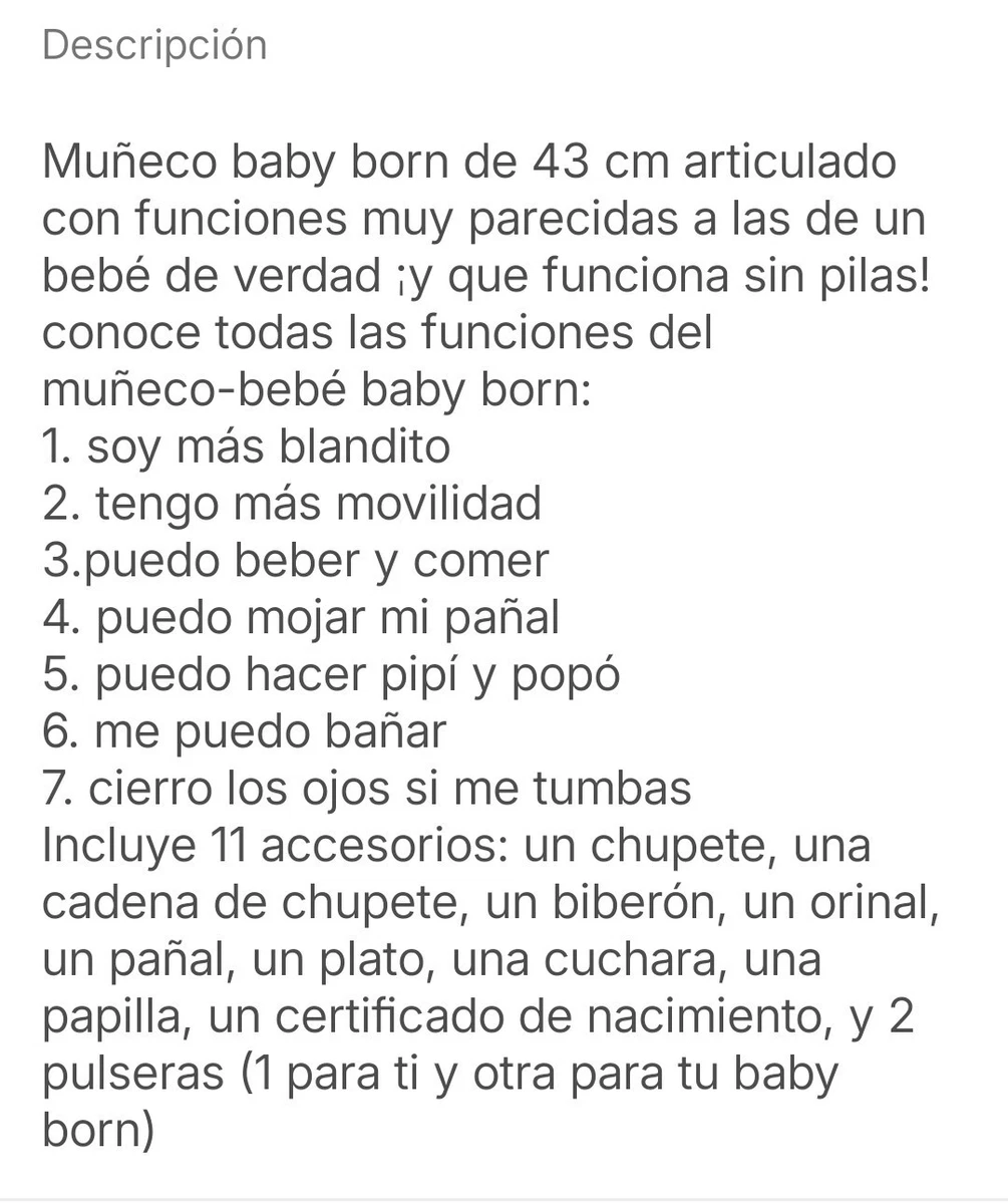 Baby Born 2018 Interactive Niña Intelectivo 7 Funciones Zapf Creation .Nuevo