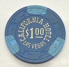 California Hotel Casino 1 Chip Downtown Las Vegas NV Nevada H C LCV 1998
