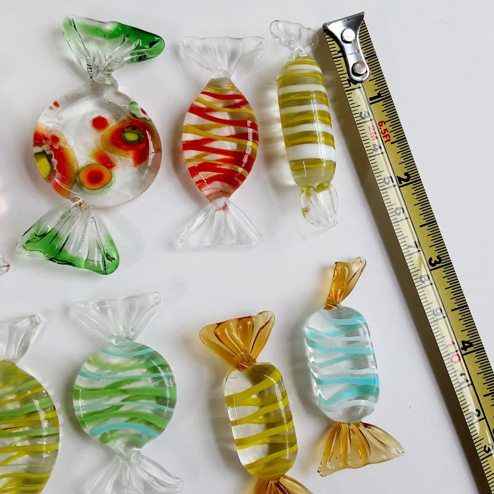 Hand-blown Glass Candy 12 Pcs Multicolored From Lillian Vernon in Original Box