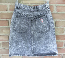 GEORGES MARCIANO for GUESS Acid Wash Denim Skirt Size 27 Retro VTG Punk Grunge