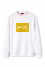 HUGO White Crew Neck Sweatshirt White / Gold Size M Duragol222