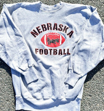 Vintage Nebraska Huskers Football 90s Champion Reverse Weave Sweatshirt XL Gray