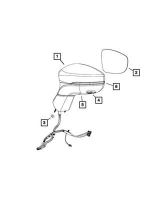 Genuine Mopar Outside Rear-View Mirror Left 6WY97KBXAA