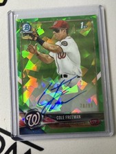 2018 Bowman Chrome Baseball Cole Freeman Green Ice Auto /99