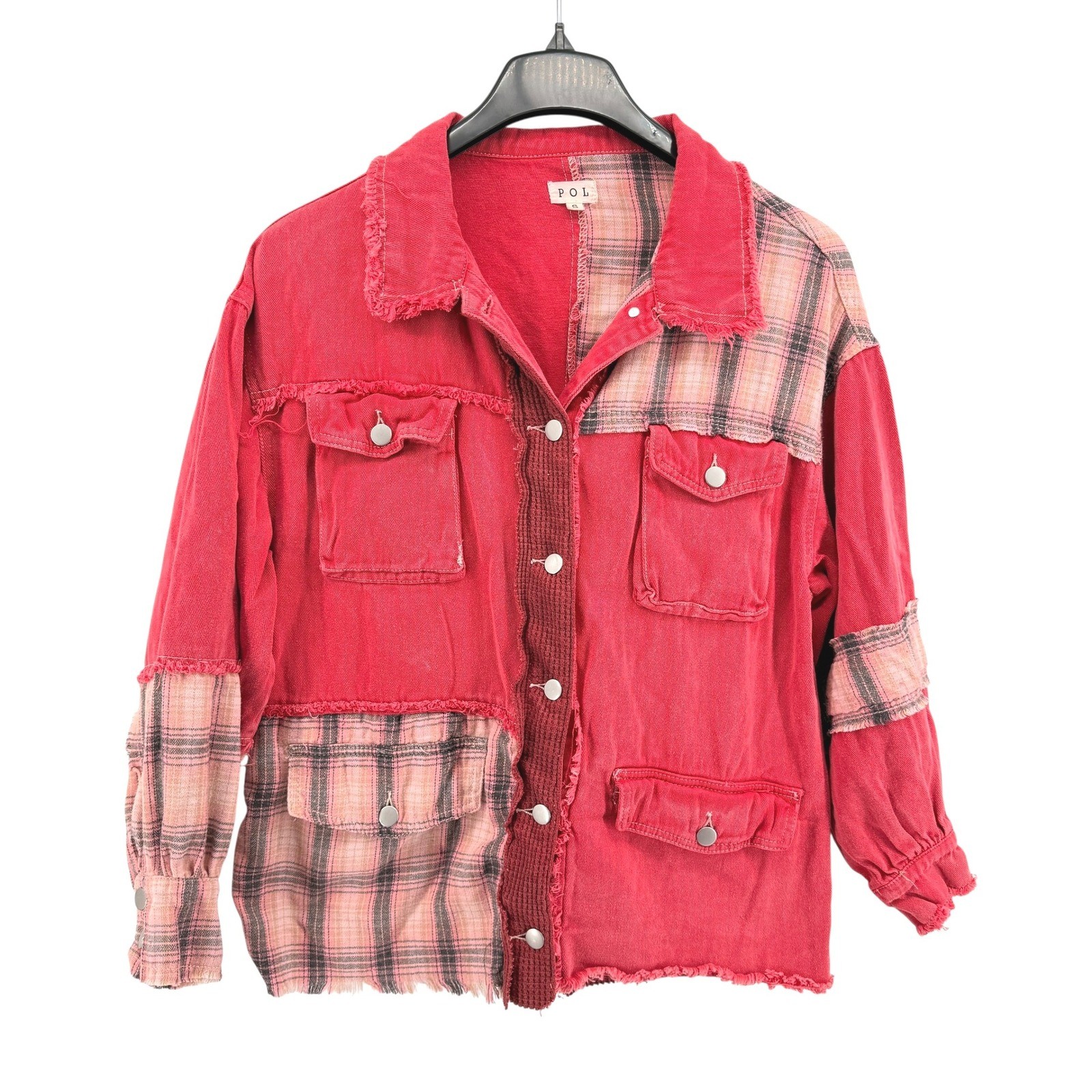 POL Patchwork Shacket Womens Small Pre-Owned Jack… - image 1