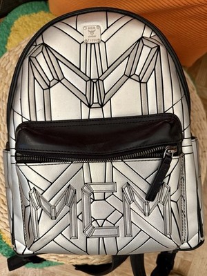 MCM Small Metallic Bionic Series Backpack, Silver, Authentic, MSRP $1,210