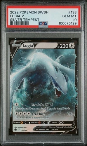 Lugia V 138/195 Swsh12: Silver Tempest Ultra Rare Holo PSA 10 English