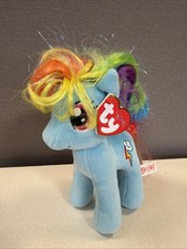 TY Sparkle Beanie Baby My Little Pony Rainbow Dash Plush Blue 7"