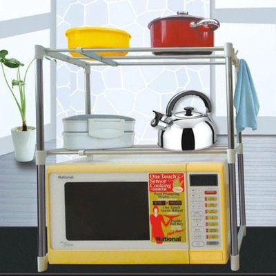 2 Ebenen Mikrowelle Aufbewahrungsregal Utensilienregal Regale Küche Organizer