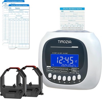 Time Clock for Employees Small Business, 6 U.S. Time Zones, Automatic Daylight S