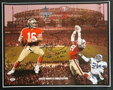 SAN FRANCISCO 49ERS JOE MONTANA DWIGHT CLARK 8X10 SIGNED PHOTO AUTOGRAPH REPRINT