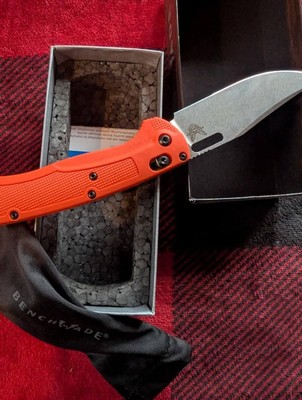 Benchmade Taggedout, Model: 15535, Color: Orange Grivory CPM-154 Folding Knife